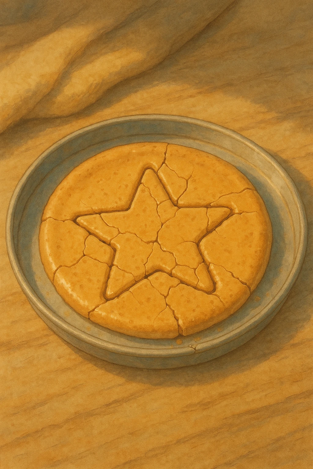 dalgona candy with star shape, cracked candy, inspired by Squid Game, ghibli style emoji