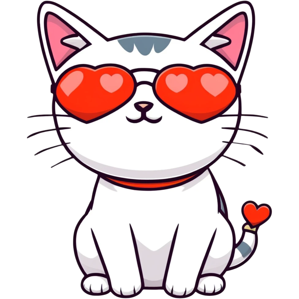 Cat wearing heart-shaped sunglasses emoji