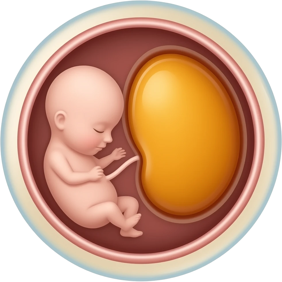Mini embryo and giant yolk sac 4 weeks old in the tiny womb emoji