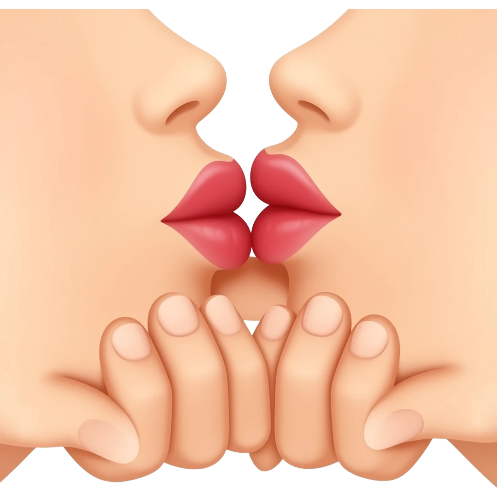 can you make an emoji showing two hands doing a pinky promise and a kiss on each hand. with two lips kissing the back of the hand to signify sealing the pinky promise with the pinky cross and kiss coming from the side. the pinky promise is also the pinkies wrapped around each other. emoji