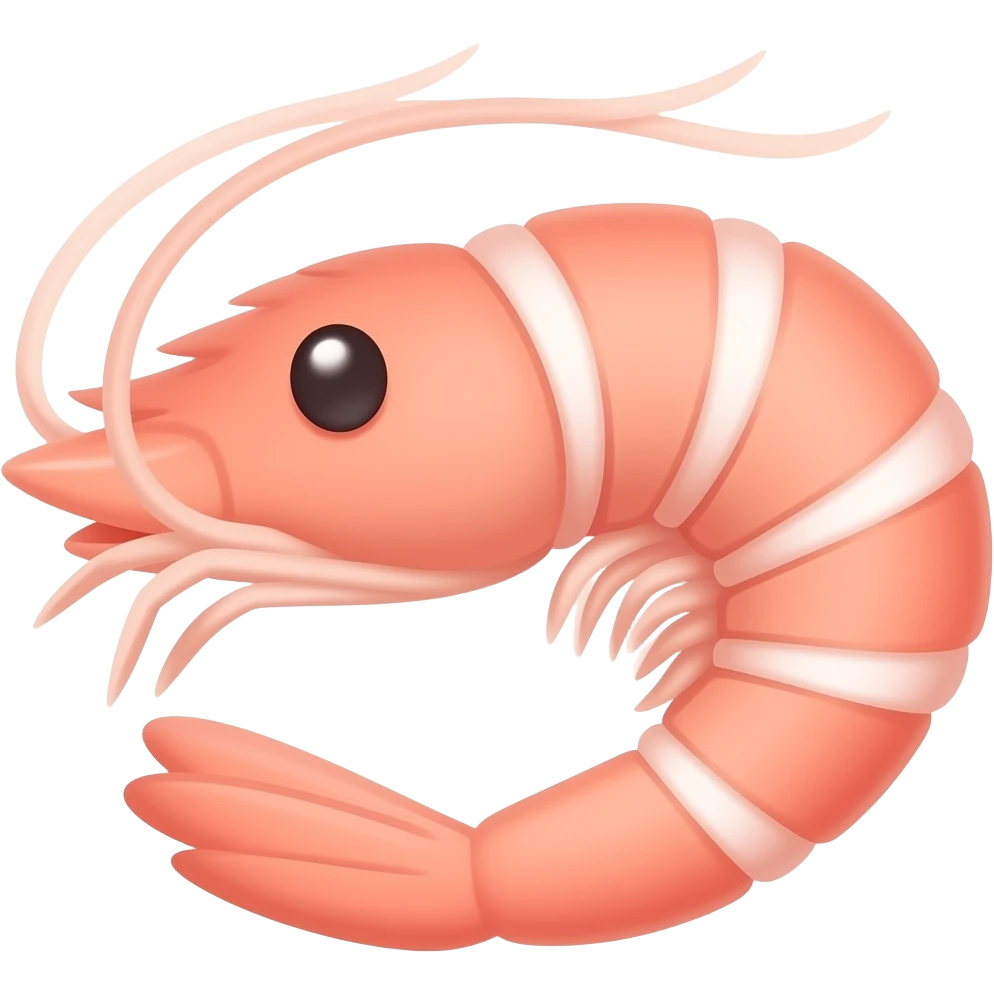 Pink color 2D render iPhone emoji png of a detailed pinky pink pink pink  shrimp emoji