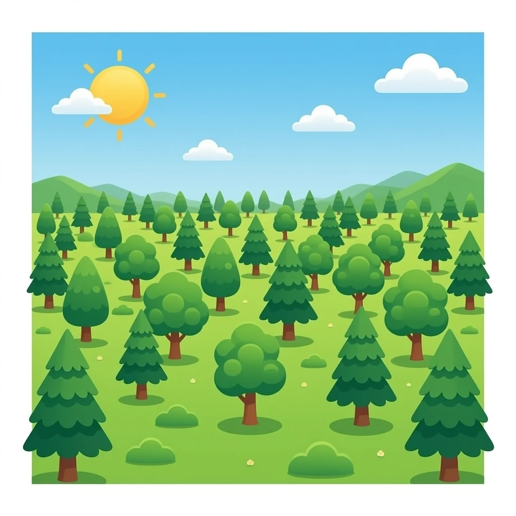 a lot of trees emoji