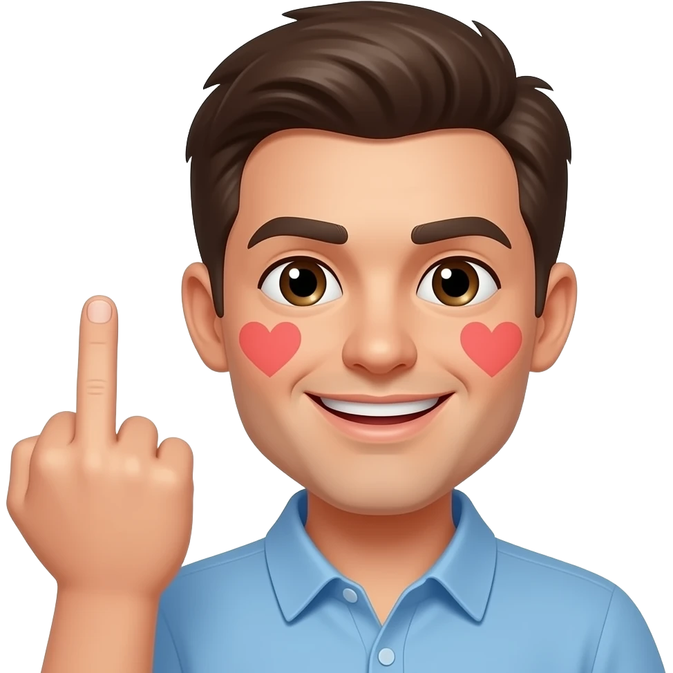 🥰+🖕🏻 emoji