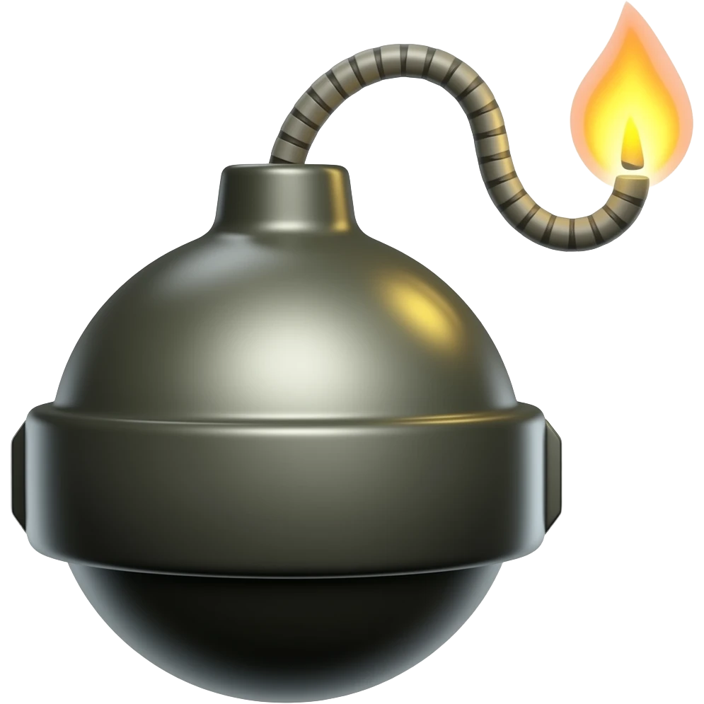 a bomb with a lit fuse emoji