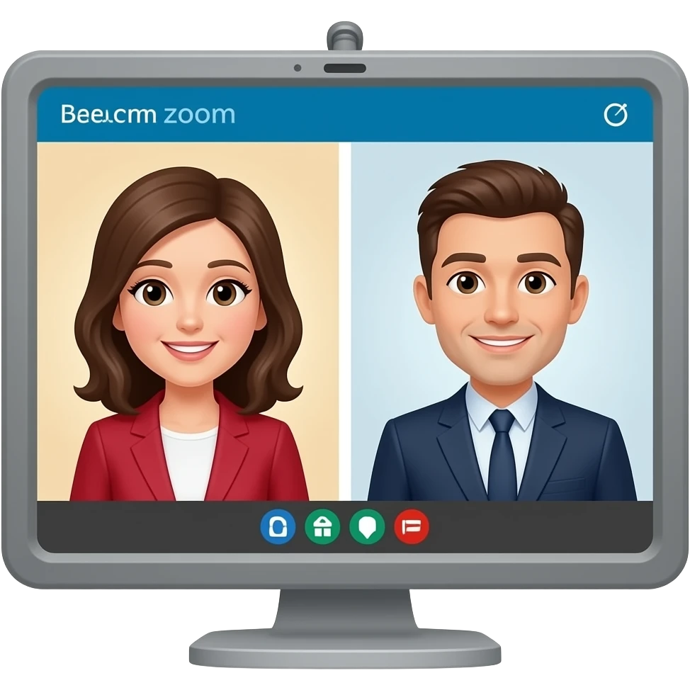 zoom screen meeting two people emoji