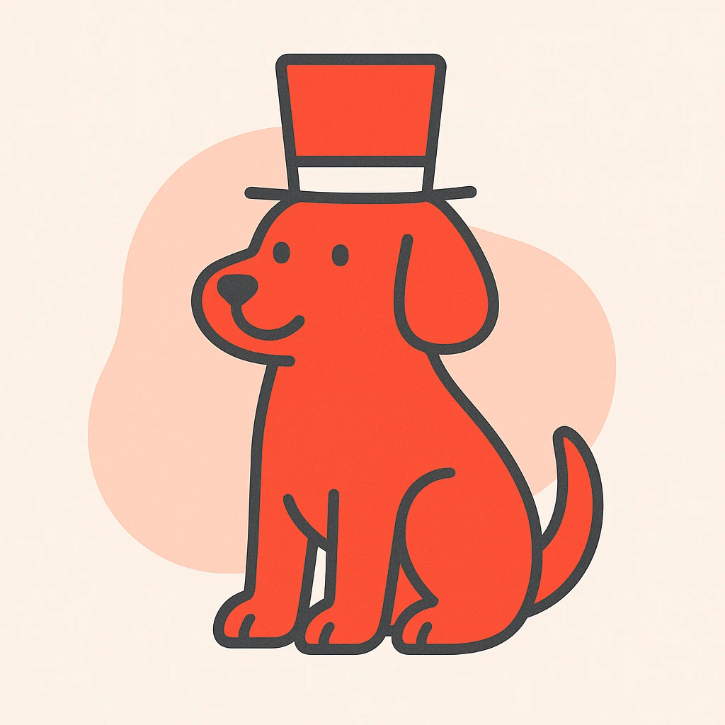 dog with tophat emoji