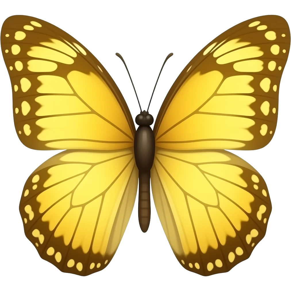 borboleta toda em tons de  amarelo emoji