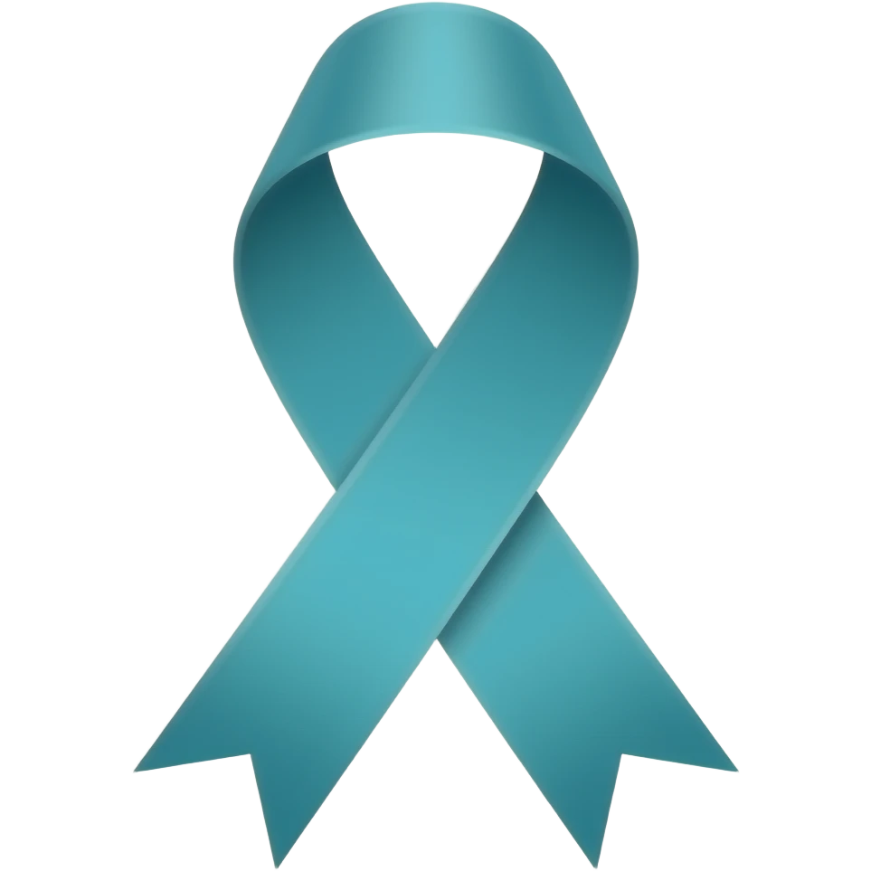 Turquoise ribbon emoji