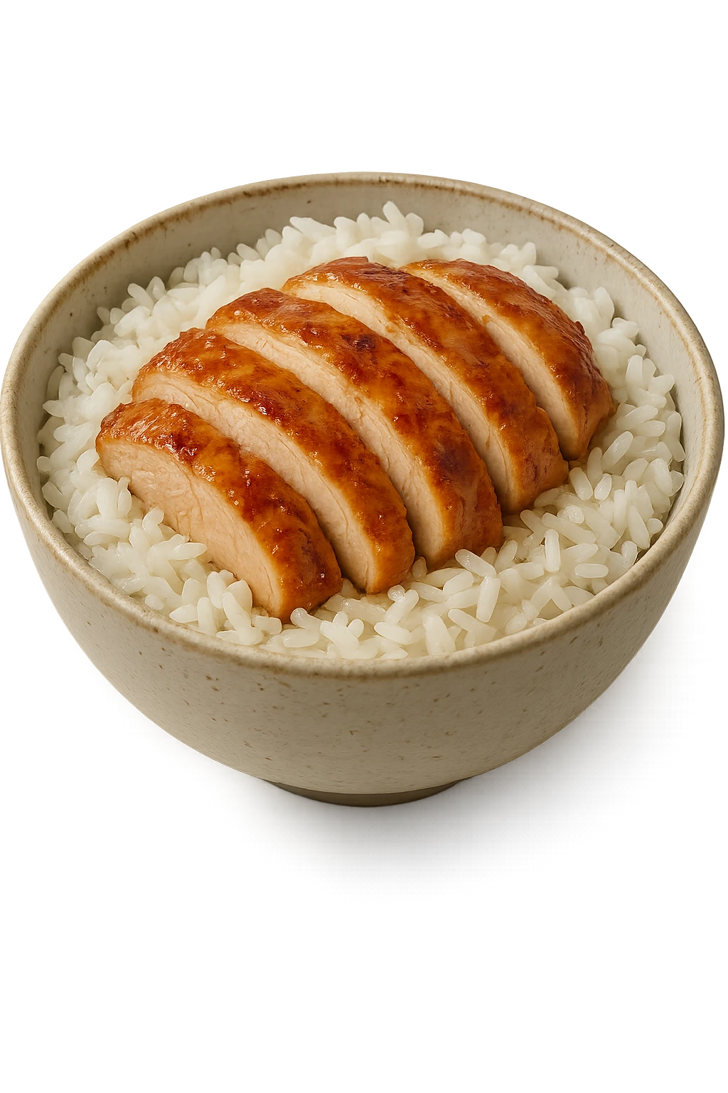 bowl bianca con riso e pollo emoji