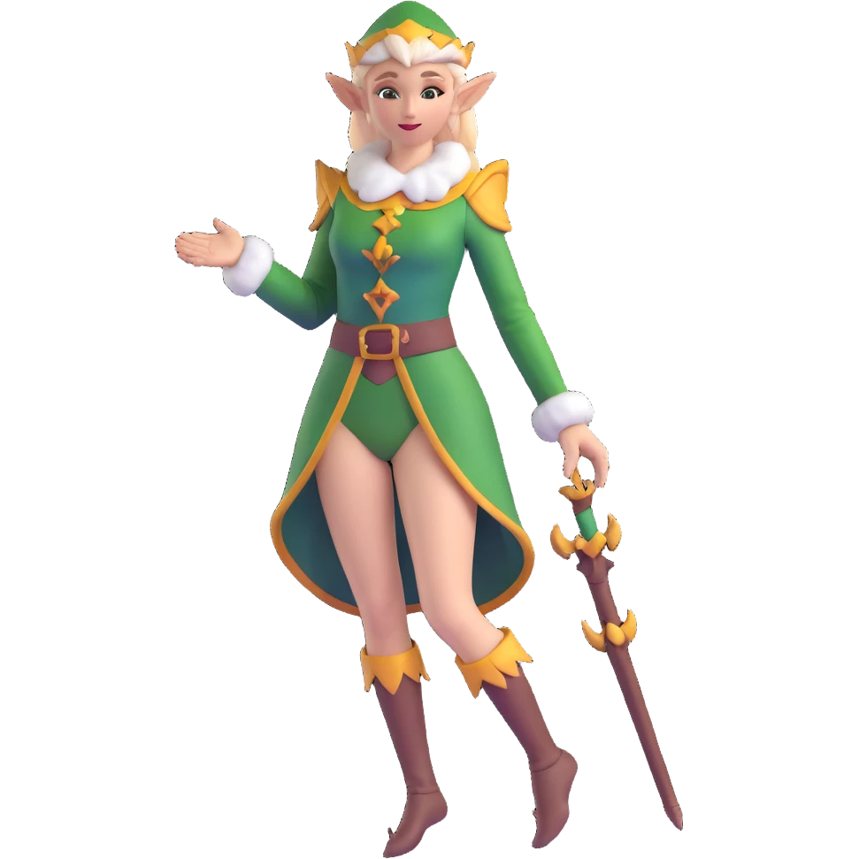 female elf portrait with body, elegant fantasy outfit emoji