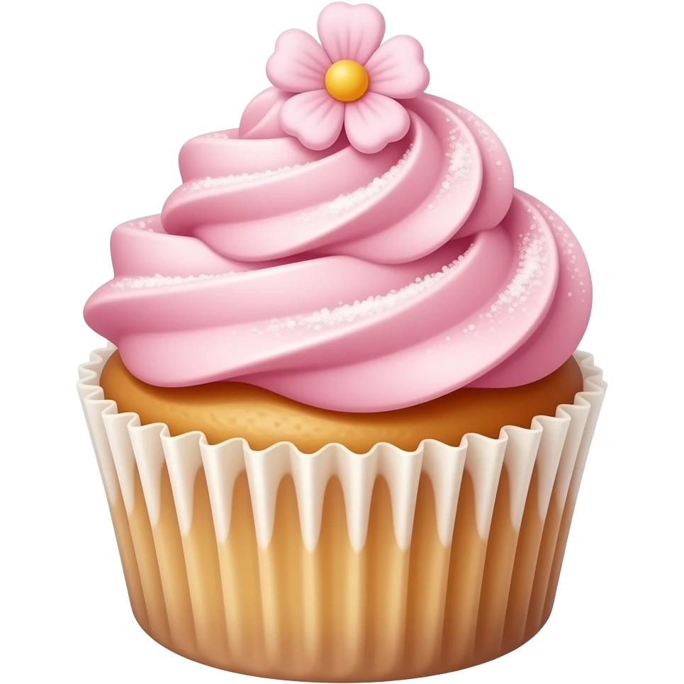Cupcake with pink icing emoji