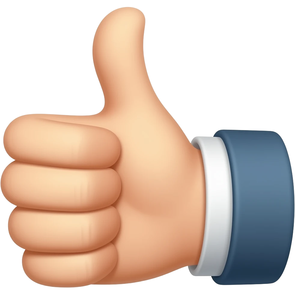 Custom iOS emoji with no blur and a white background. The topic of the emoji is "good". It MUST maintain the general apple iOS emoji style. emoji