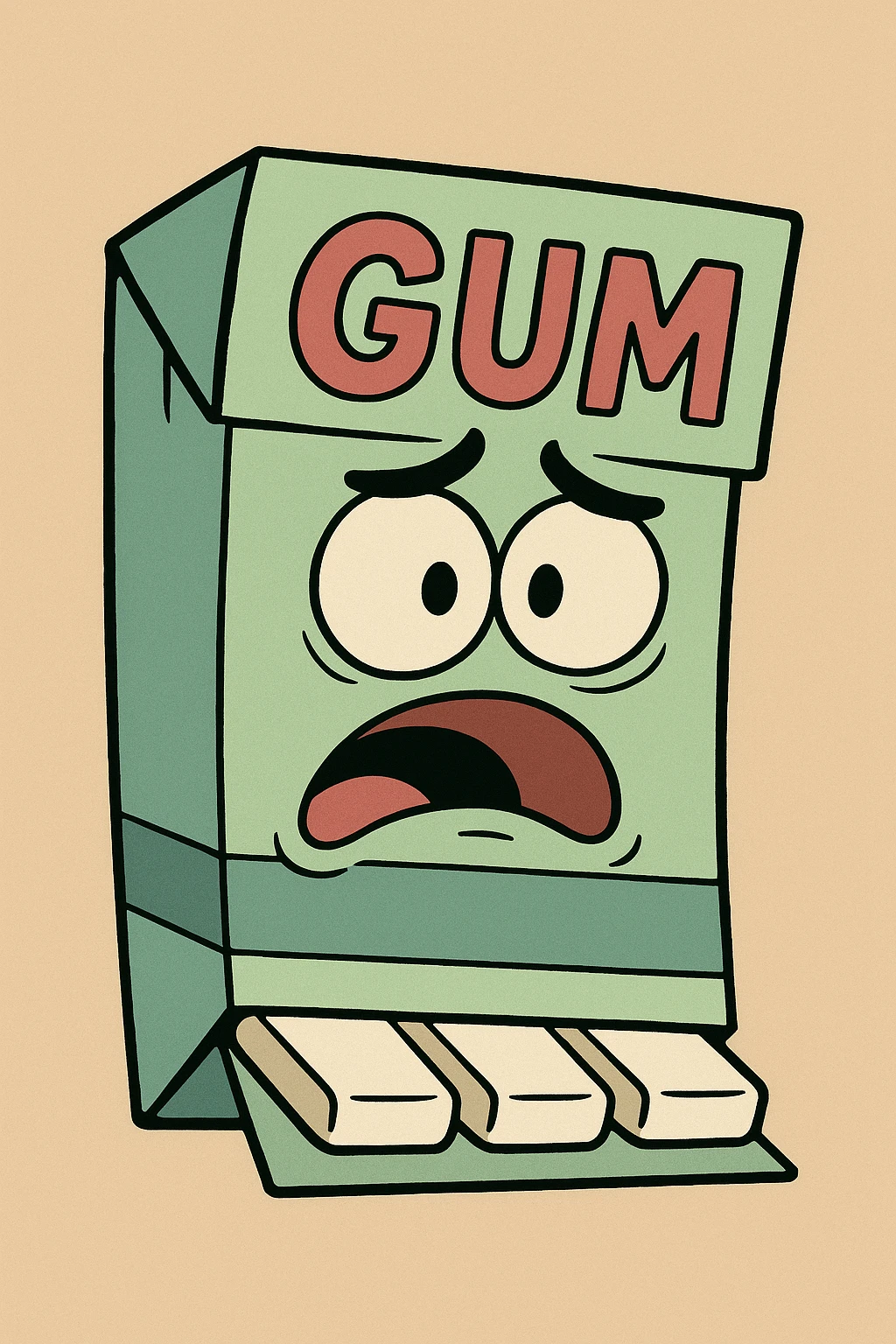 a packet of gum, cartoon style emoji
