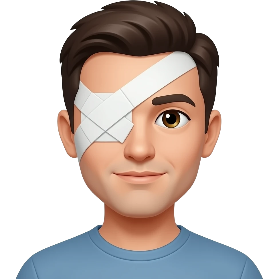 Person with bandage over left eye emoji