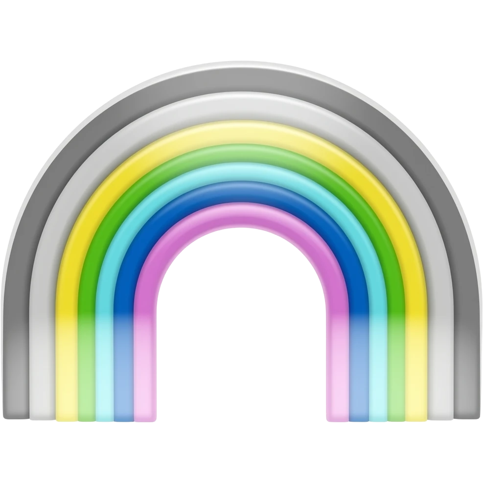Grayscale rainbow emoji