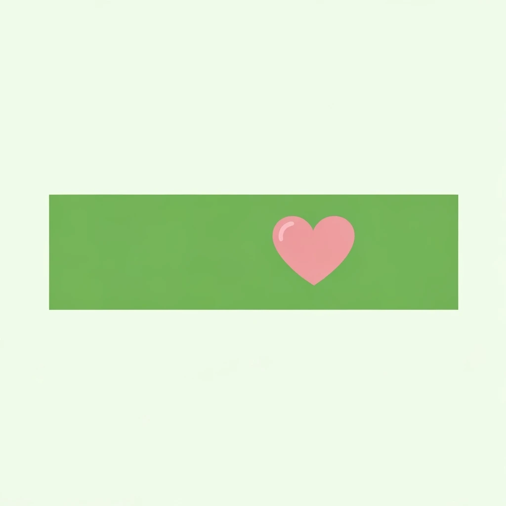 green emo banner with a heart accent, cute, expressive, minimal, variation 2 emoji