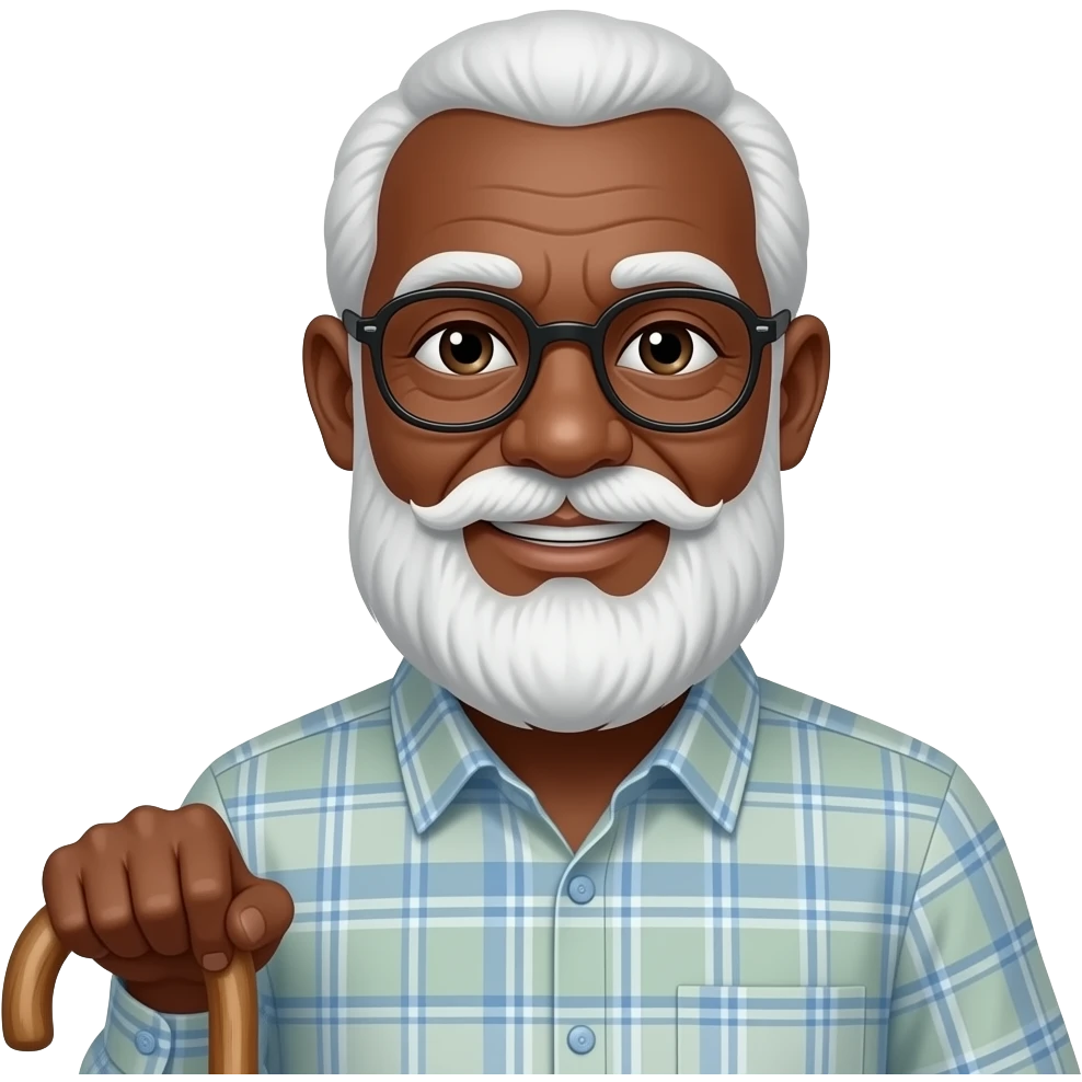 black old man with walking stick emoji