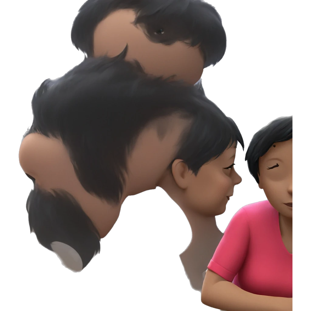 dreamy black hair portrait emoji