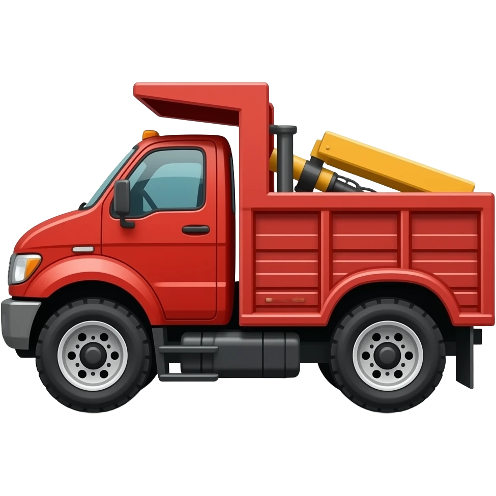 toyota red snow plow truck side view emoji