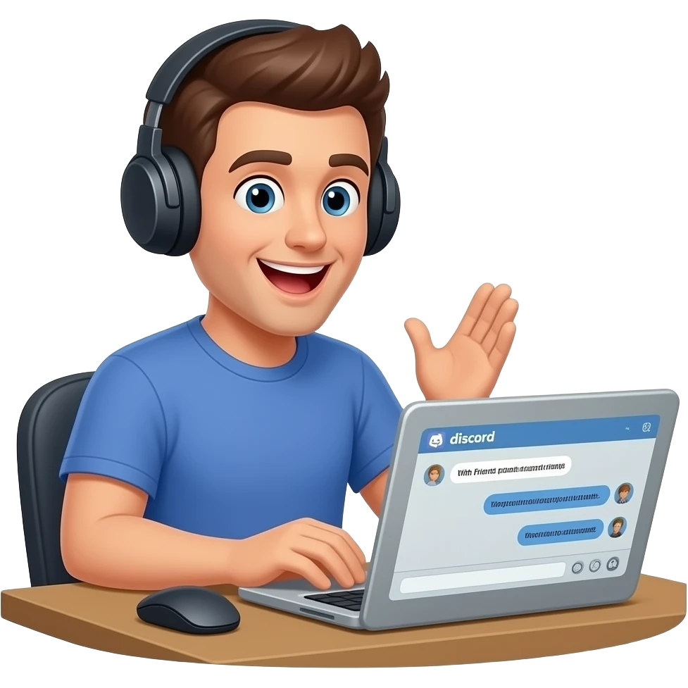 erstell eins wo mann online mit freunden reden über discord die app jünger emoji