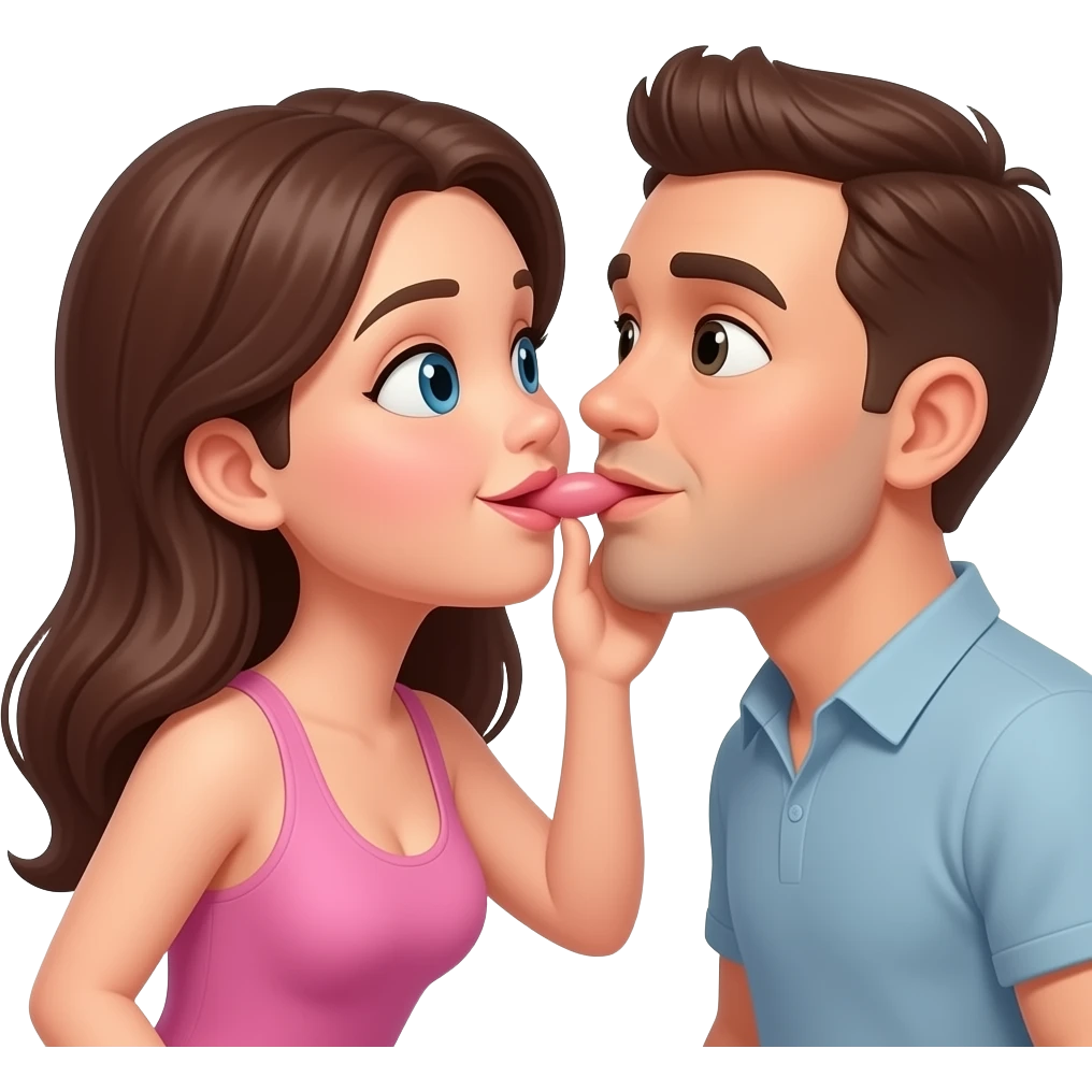 Mulher fazendo boquete no penis de um  homem emoji