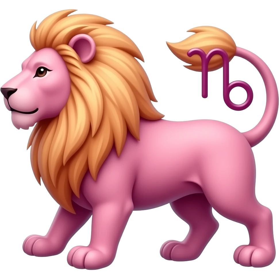 сделай эмодзи знака зодиака лев, чтобы была тематика астрологии и в розовом цвете emoji