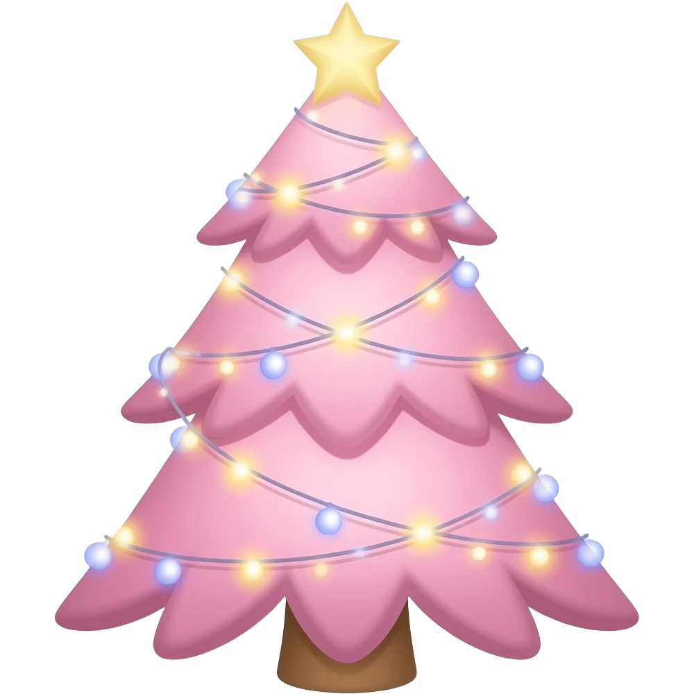 Sapin de Noël rose clair emoji