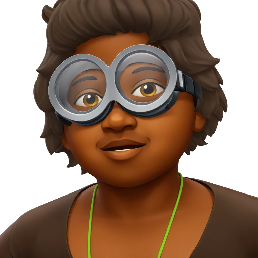 dark skinned boy with goggles emoji