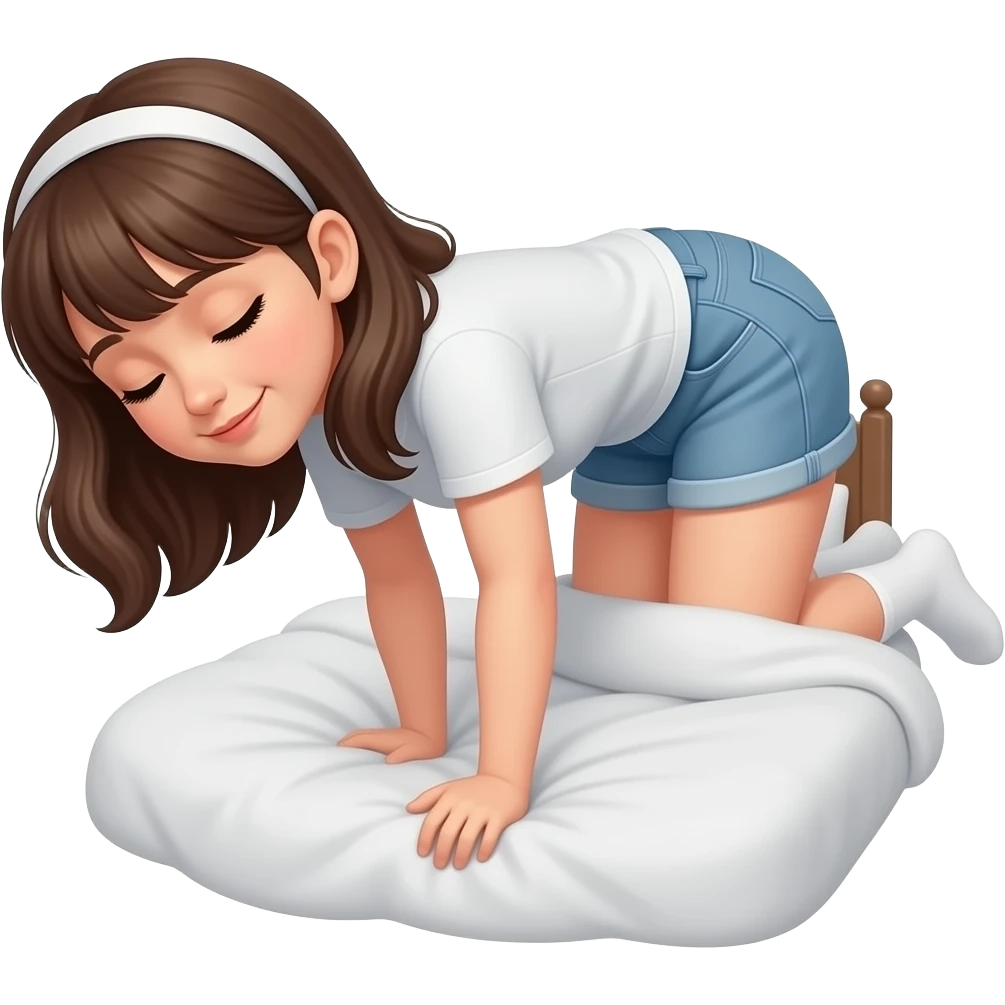 girl bent over bed emoji