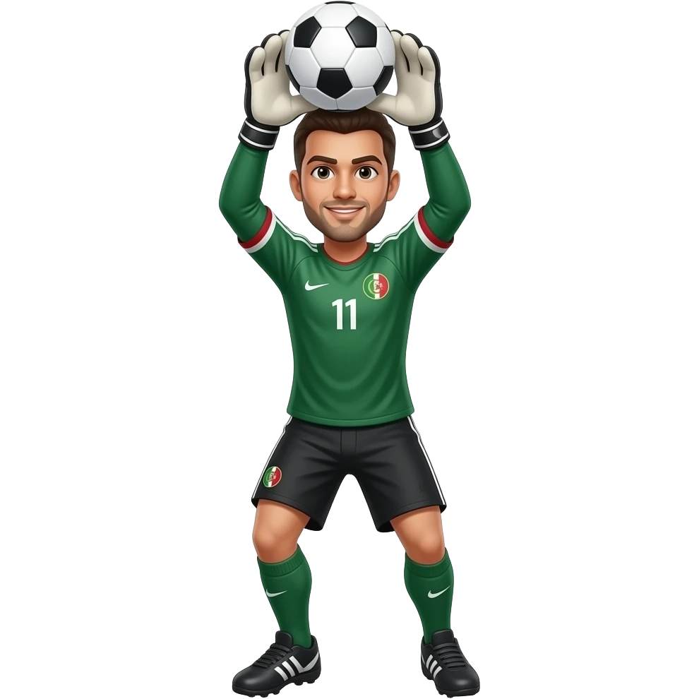 algerian goal keeper catching ball with two hands emoji