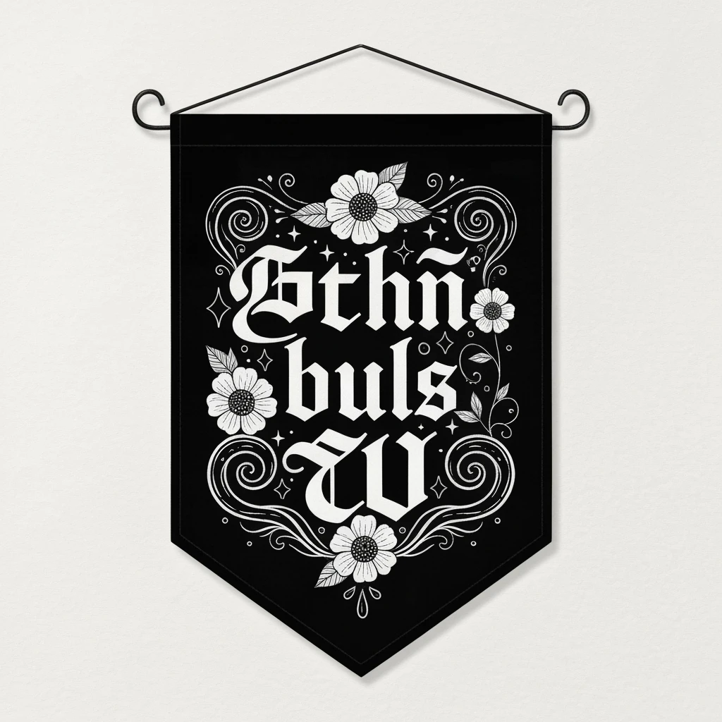 goth banner, cute, expressive, minimal, variation 1 emoji
