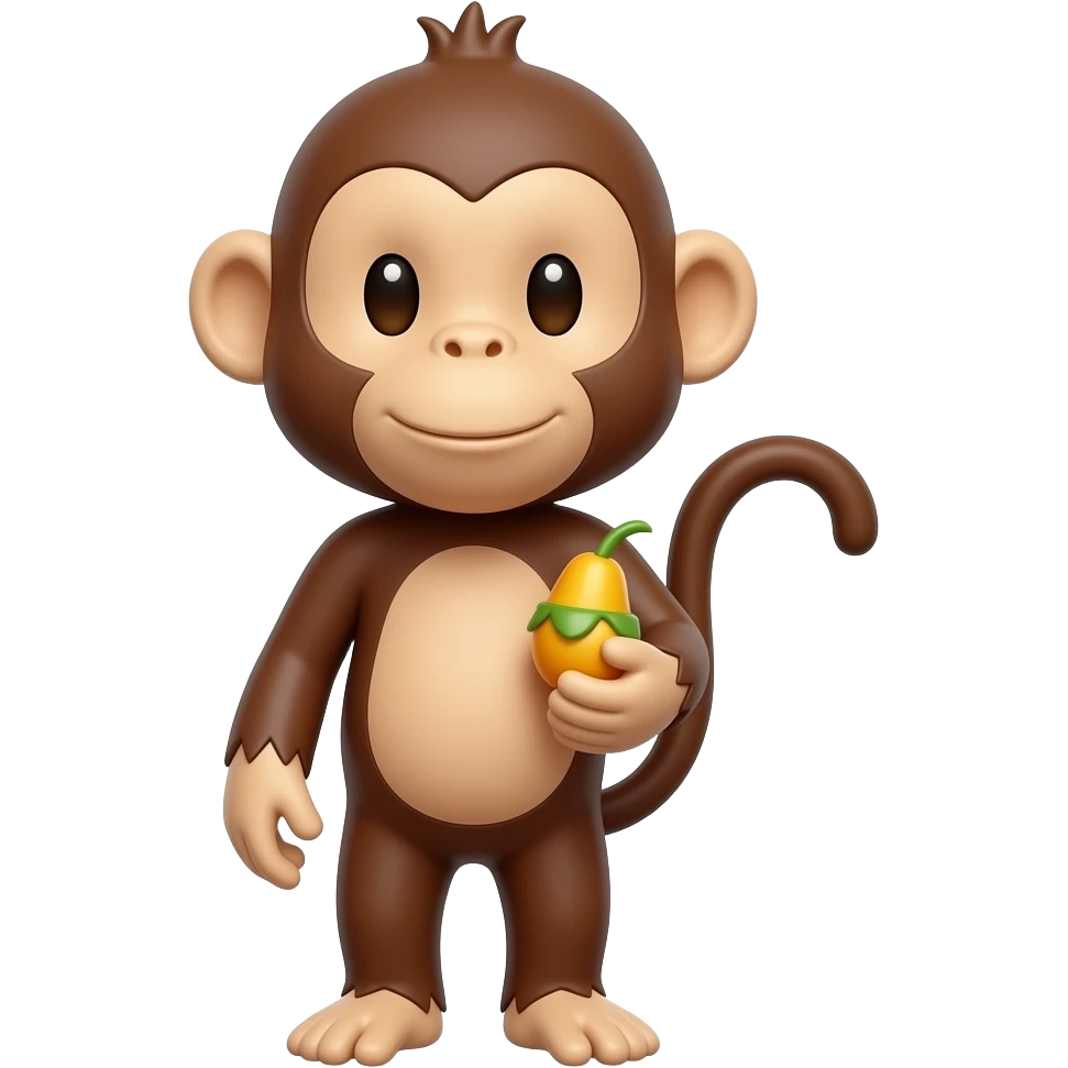 monkey holding a labubu emoji