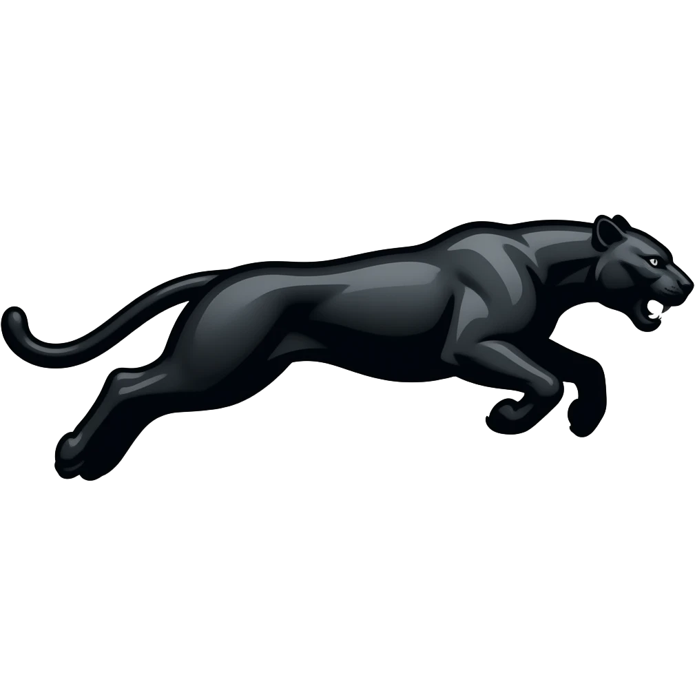 Jaguar emoji for the car logo that appears sides ways jumping black emoji