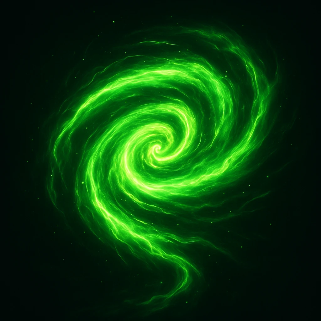 a dynamic green spiral, energy effects, ninja spinjitzu style emoji
