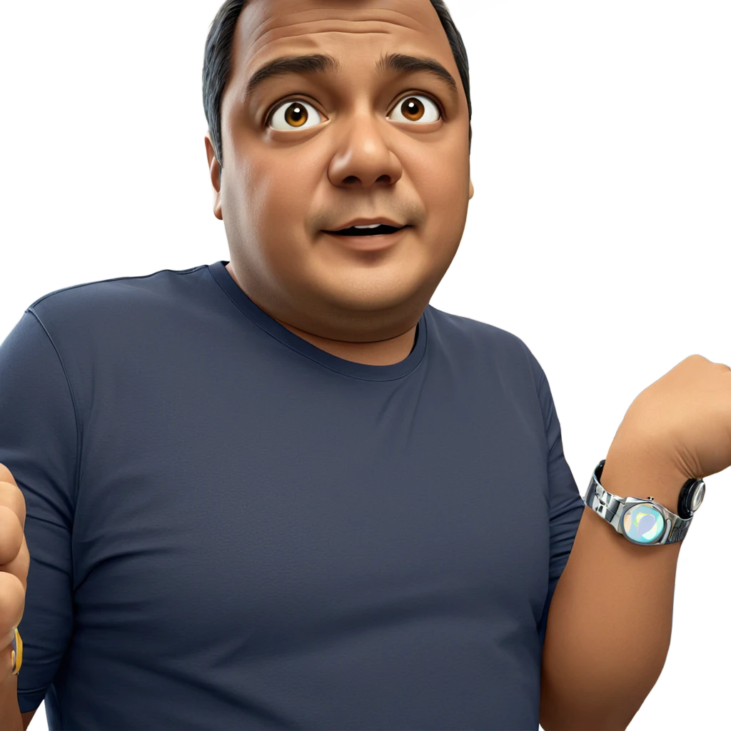 male portrait with wristwatch emoji
