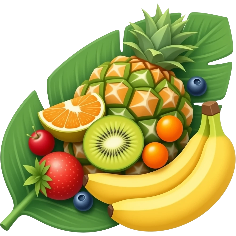 Banana leaf with food emoji