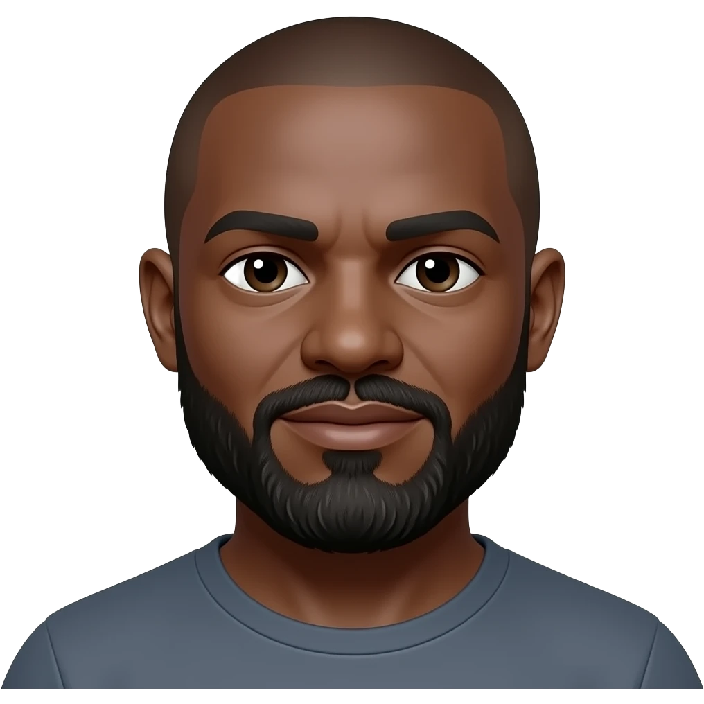 55 year old black male bearded and bald headed emoji