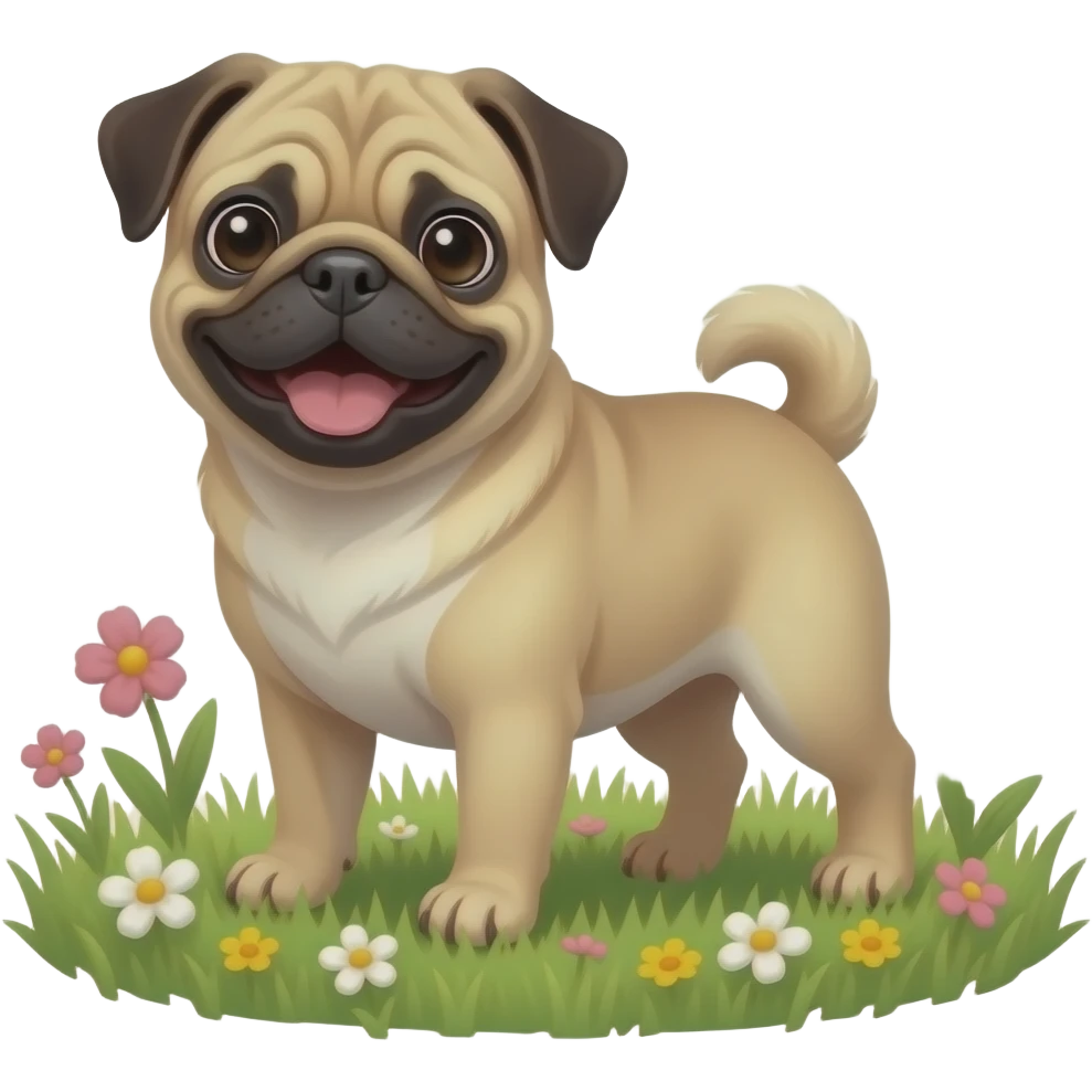 pug happy spring emoji