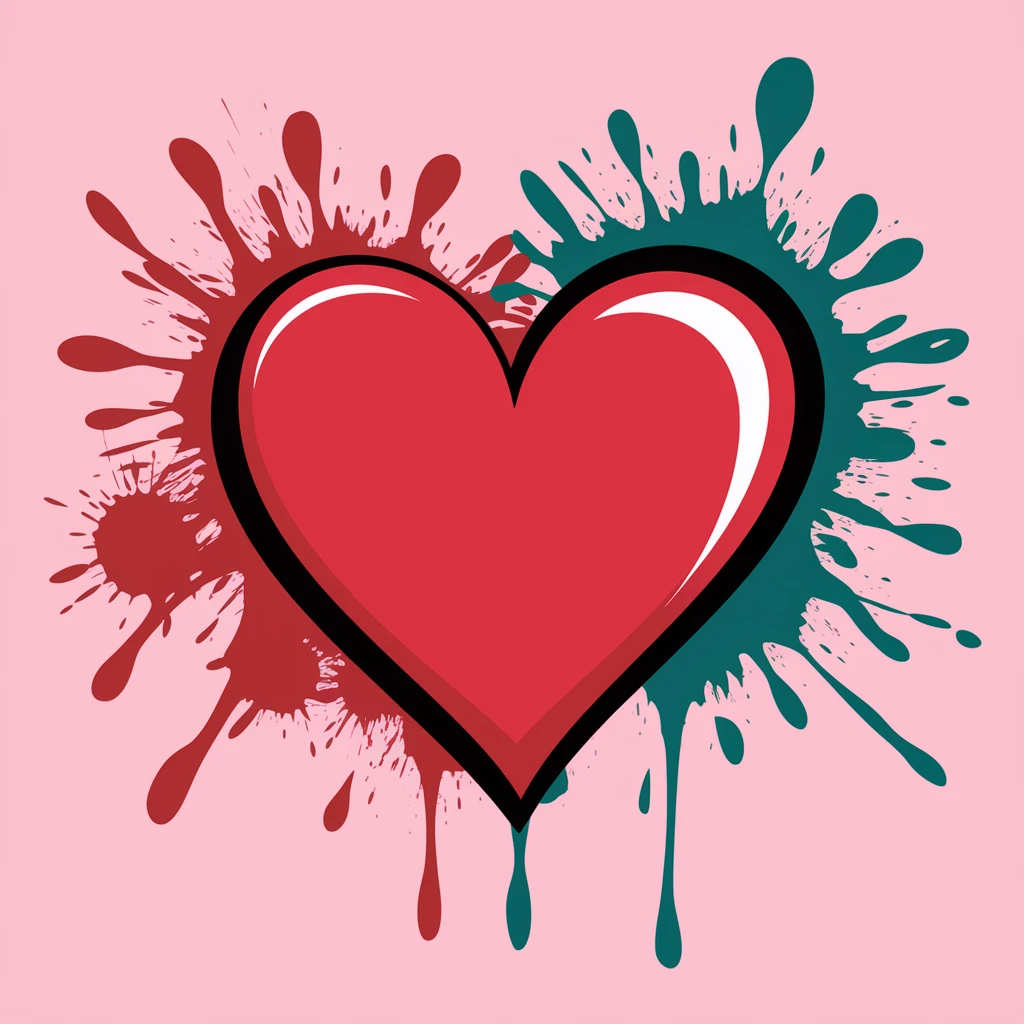 heart with a paint splatter emoji