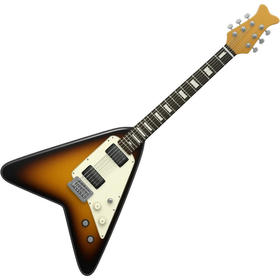 electric guitar emeoji for metal music flying v emoji
