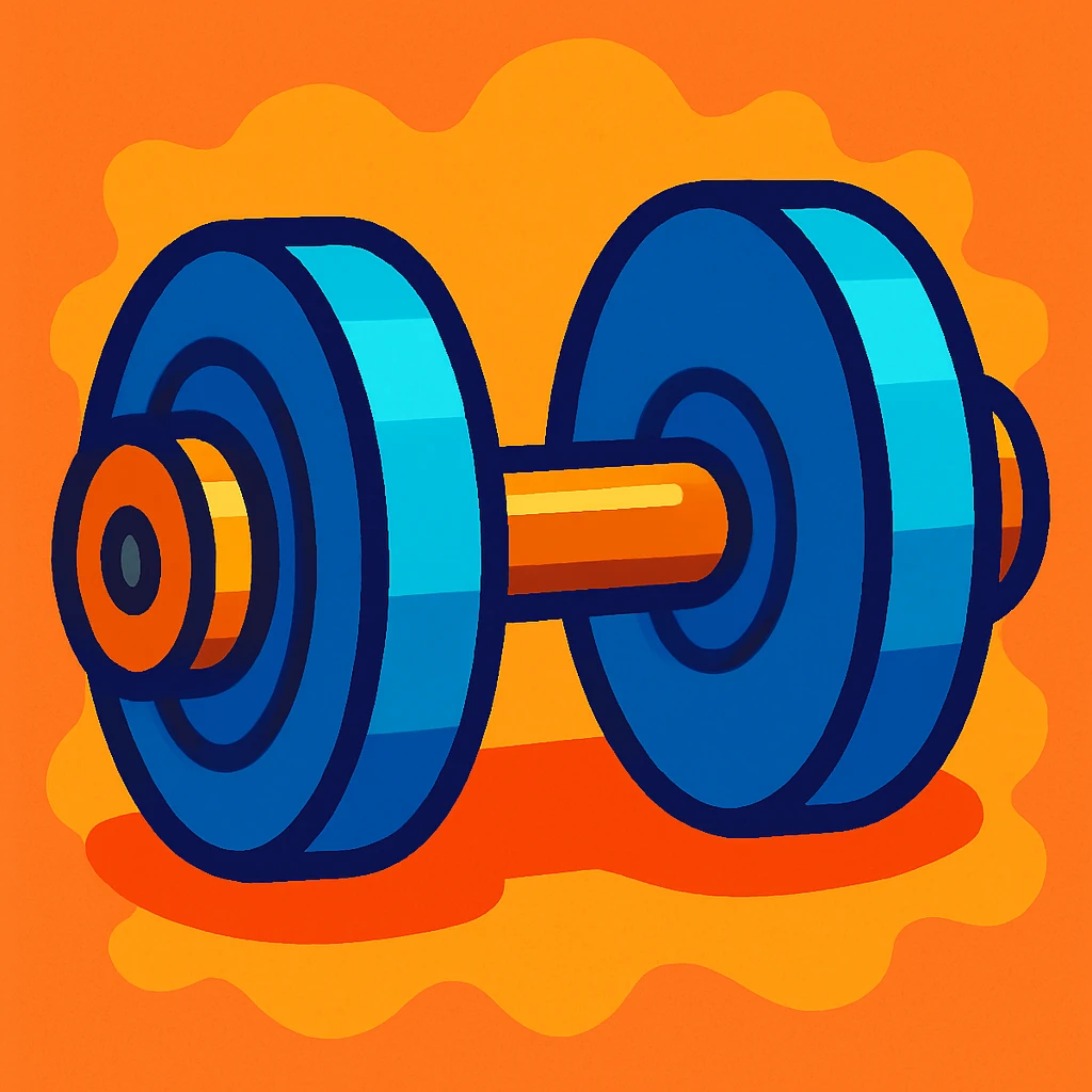 dumbbell, vibrant cartoon style emoji