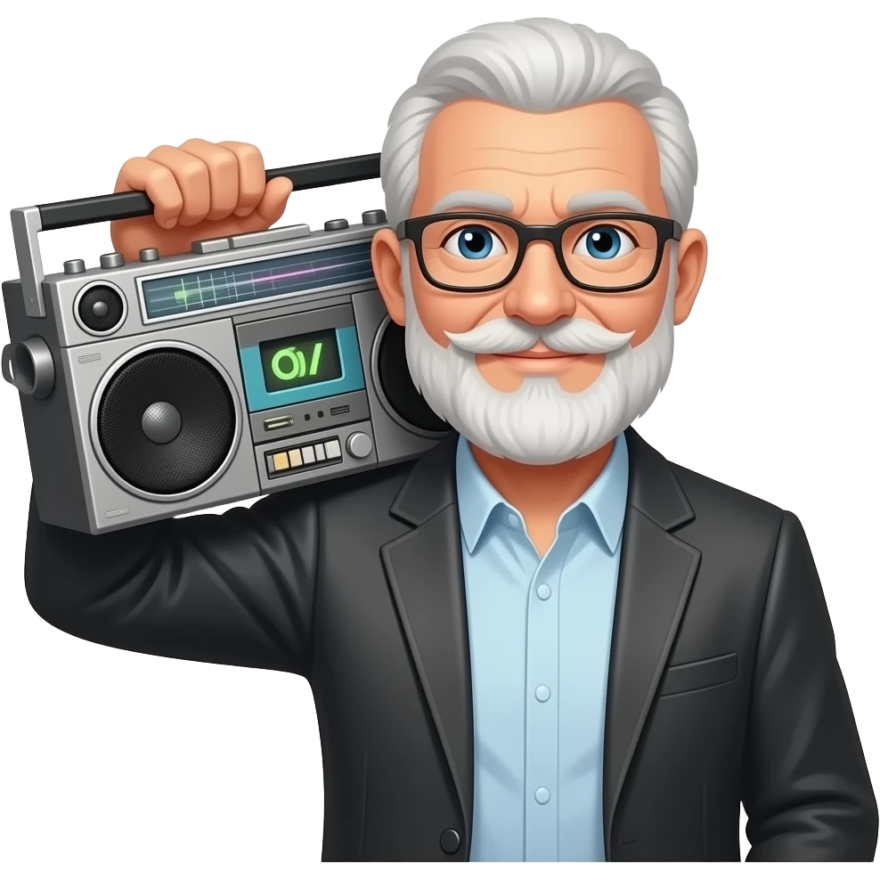 Uncle same with a boombox emoji