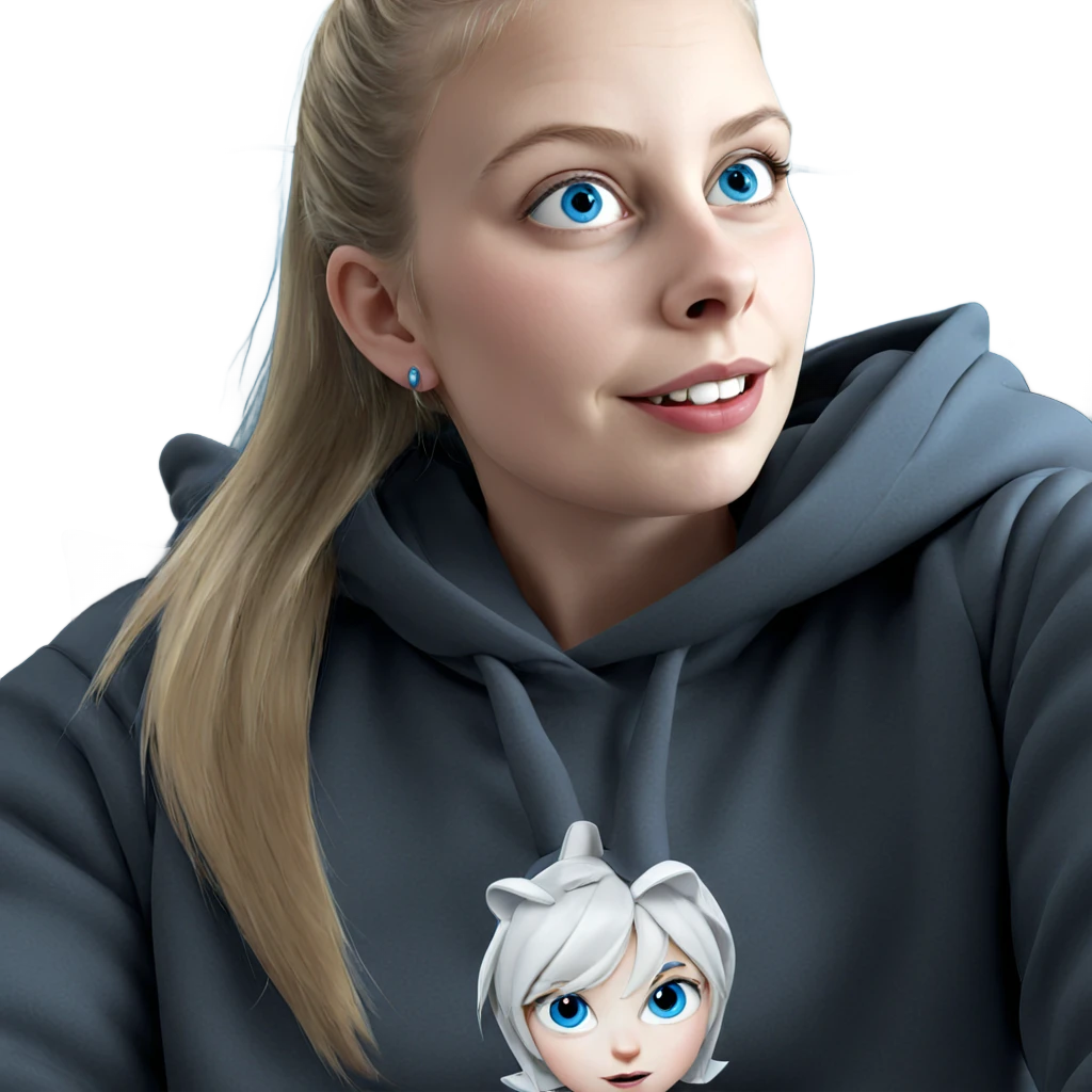 blue eyed girl in hoodie emoji