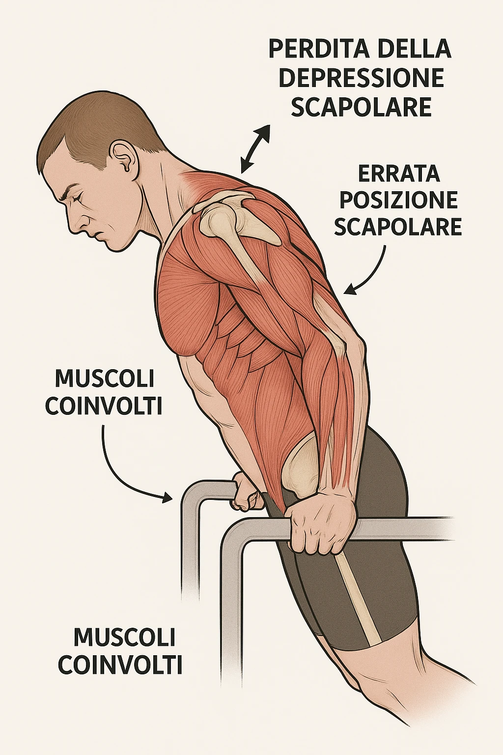 Errori nel dip, perdita la depressione scapolare, anatomico in italiano emoji