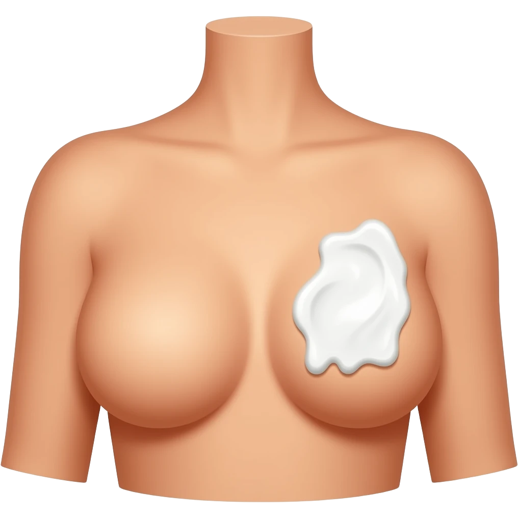 Yogurt spread on female chest emoji
