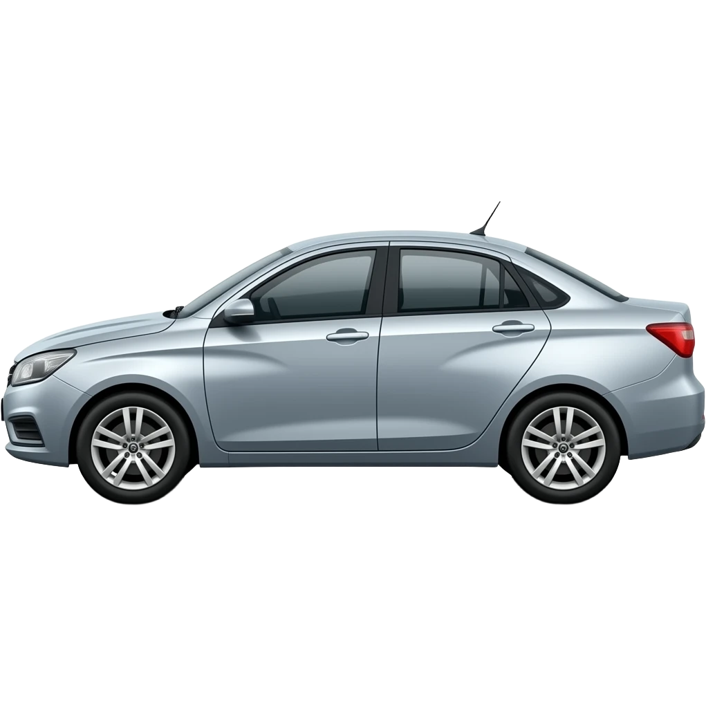 the lada vesta view of the car side view only car cars on the diagonal cars on the slightly to the side below silver-colored side 1 car emoji