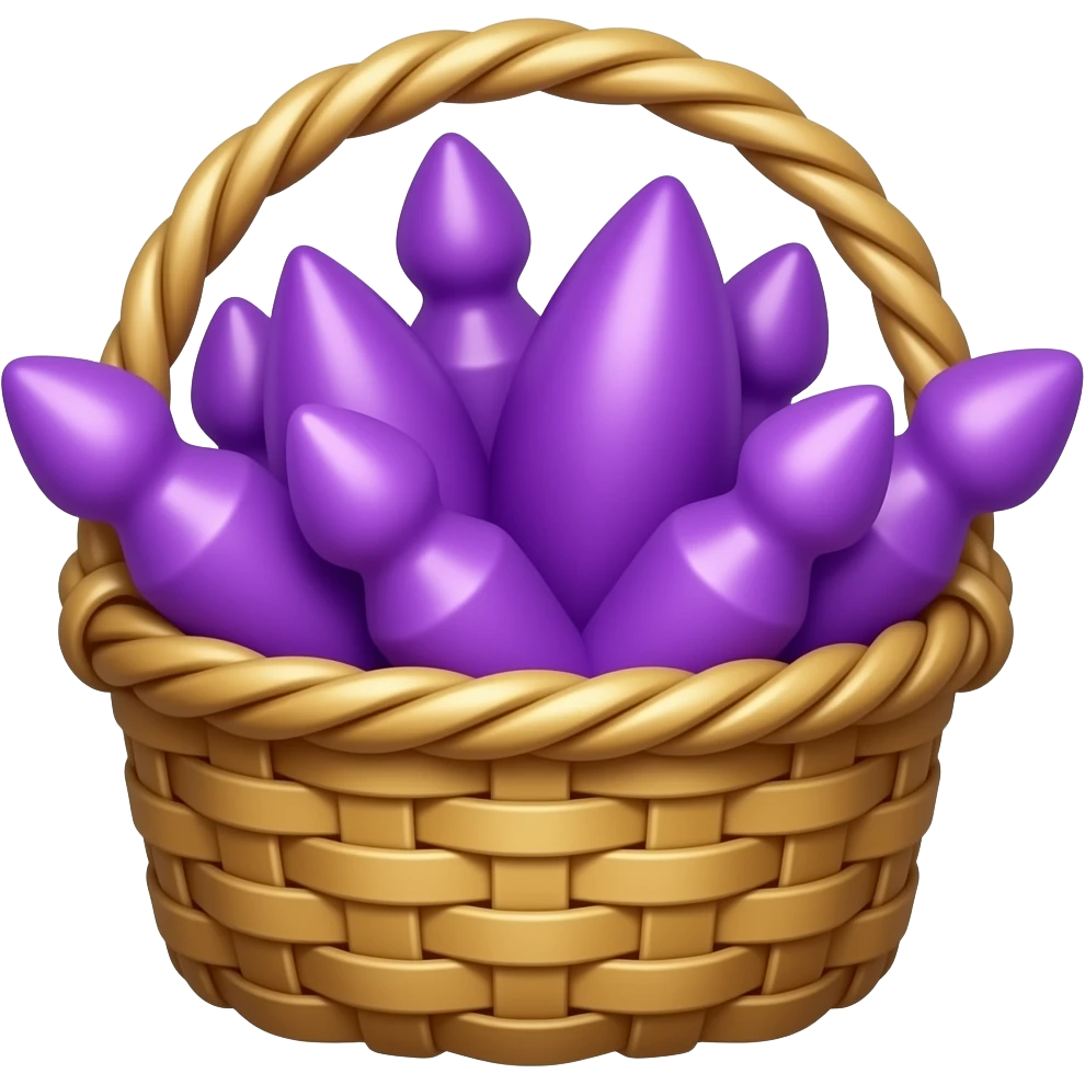 a basket full of purple dildos emoji