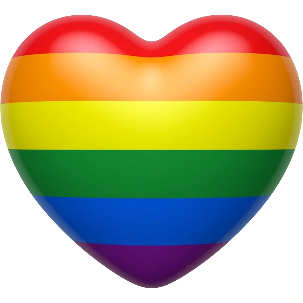 LGBT flag heart 3D emoji