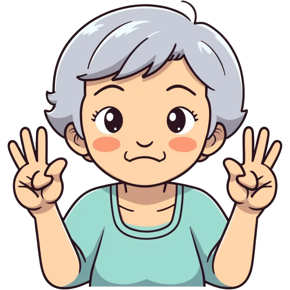 angry granny flipping off  emoji