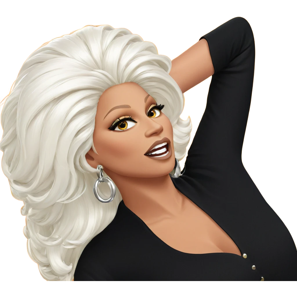 girl with white hair jewelry emoji